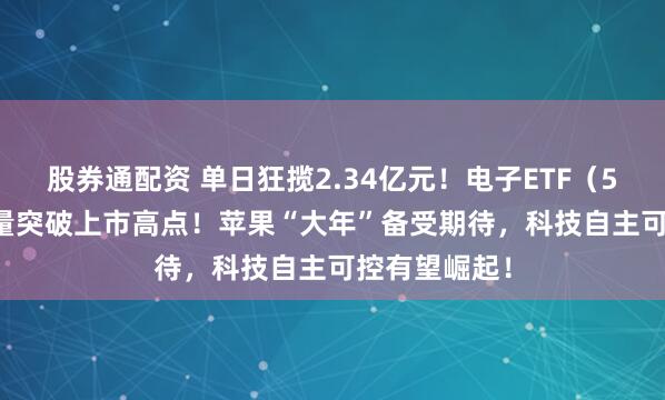 股券通配资 单日狂揽2.34亿元！电子ETF（515260）放量突破上市高点！苹果“大年”备受期待，科技自主可控有望崛起！